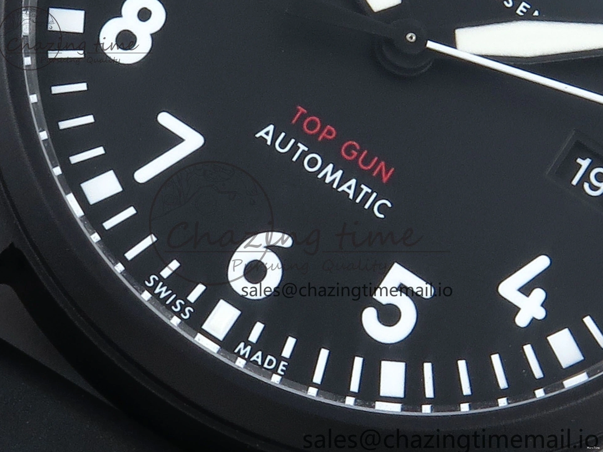 MIROTIME 0317 Pilot Top Gun IW326901 M+F 1:1 Best Edition Black Dial on Black Rubber Strap A SportInspired 6999